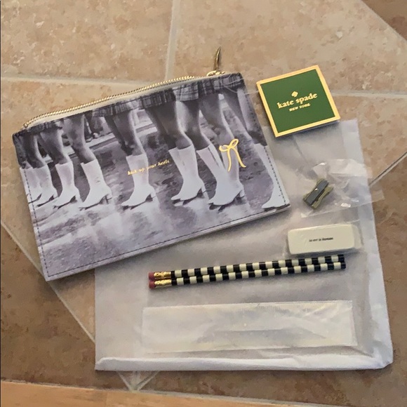 kate spade Handbags - Kate Spade KICK UP YOUR HEELS Boots Pencil Case Bundle Set.